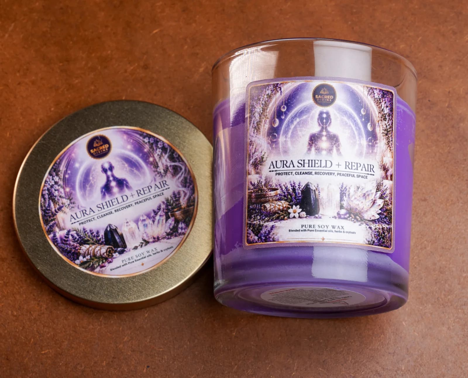 Aura Shield + Repair Intention Candle, Sacred Divine