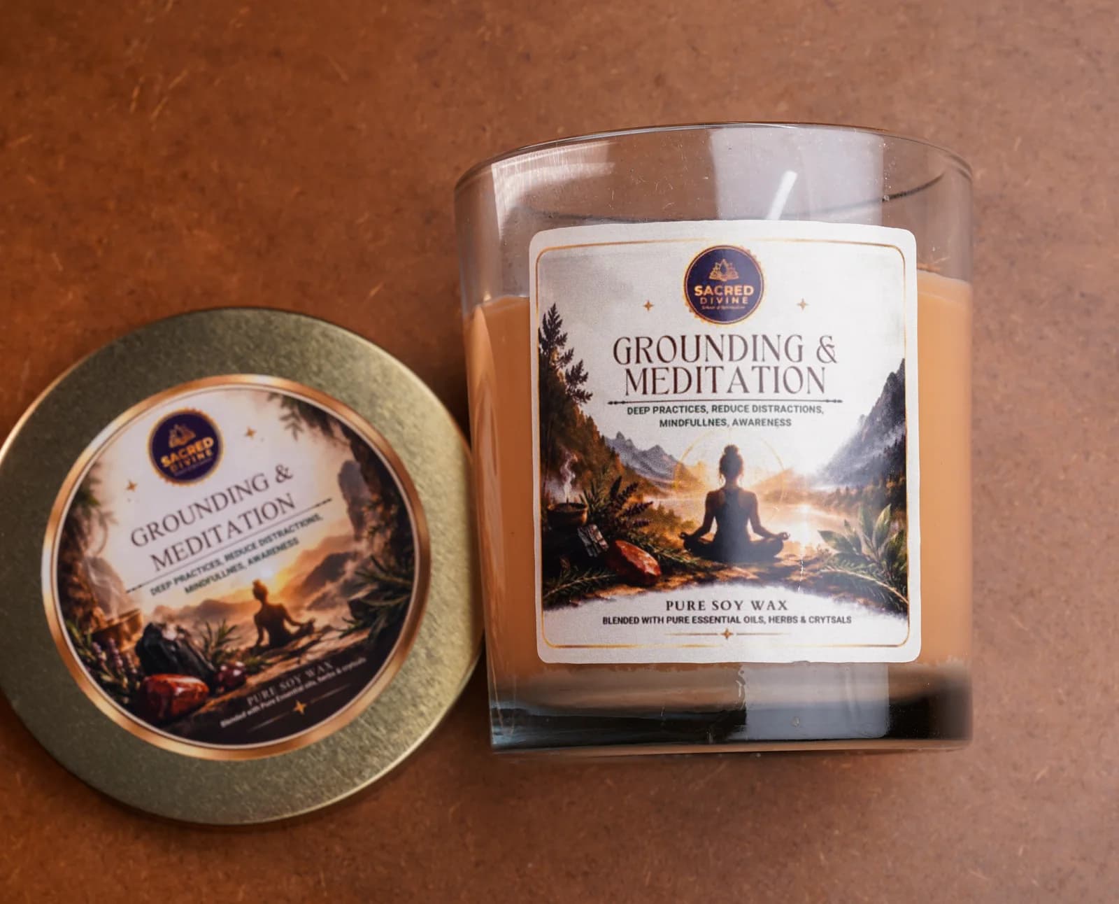Grounding & Meditation Intention Candle, Sacred Divine