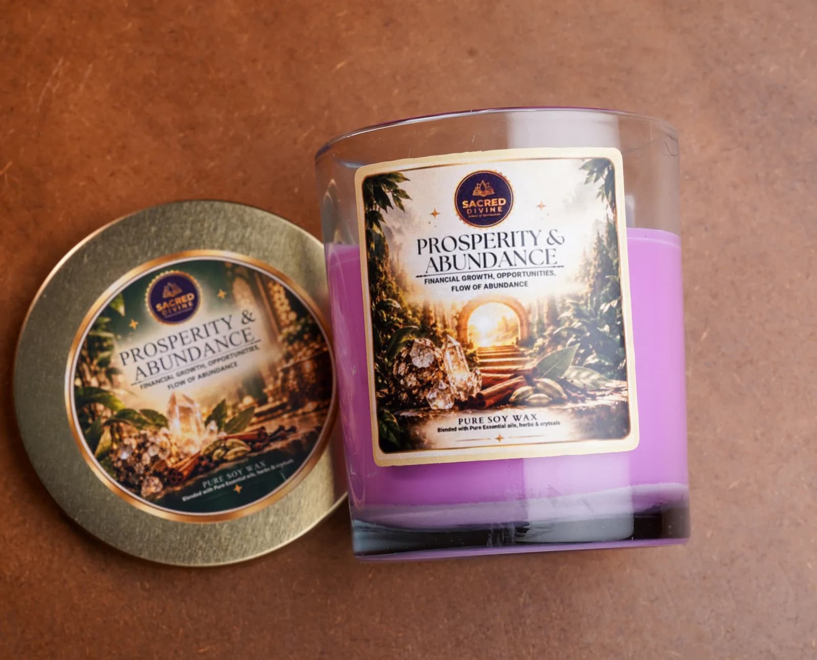 Prosperity & Abundance Intention Candle, Sacred Divine
