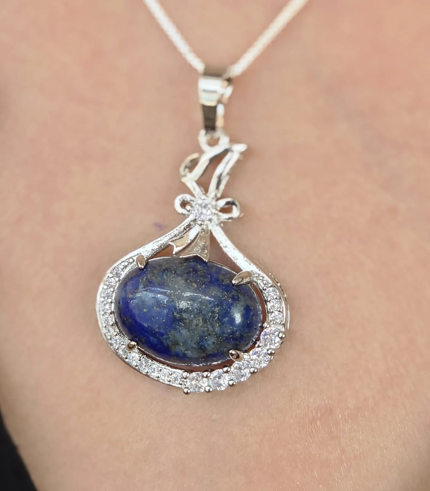 Lapis Lazuli Bow Pendant, Sacred Divine