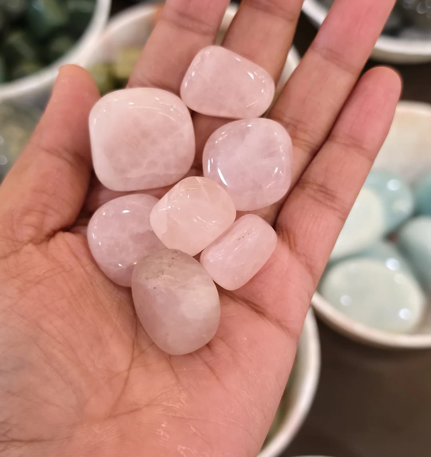 Rose Quartz Tumbles, set of 6, Sacred Divine