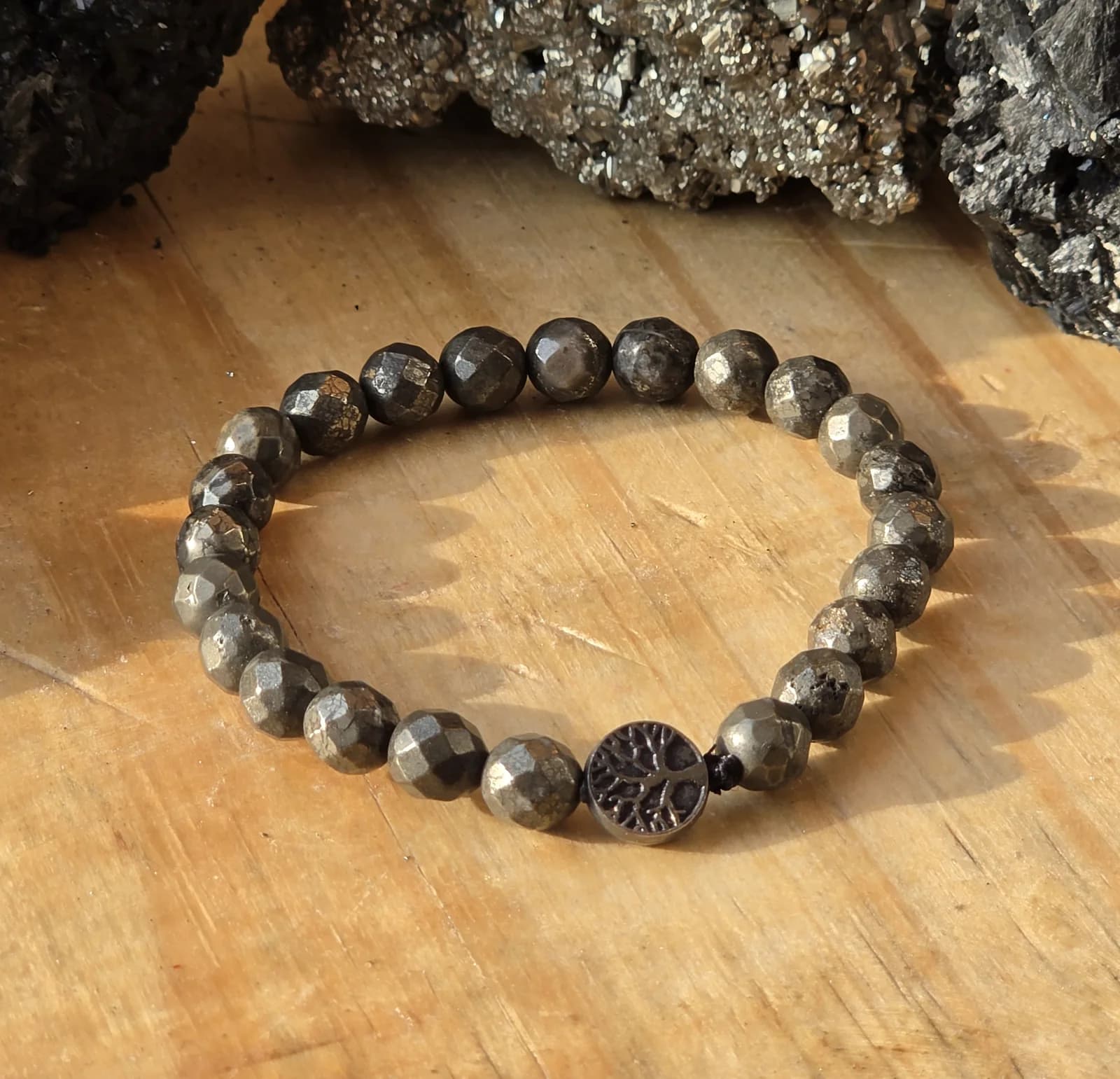 Diamond Cut Pyrite Bracelet, Sacred Divine