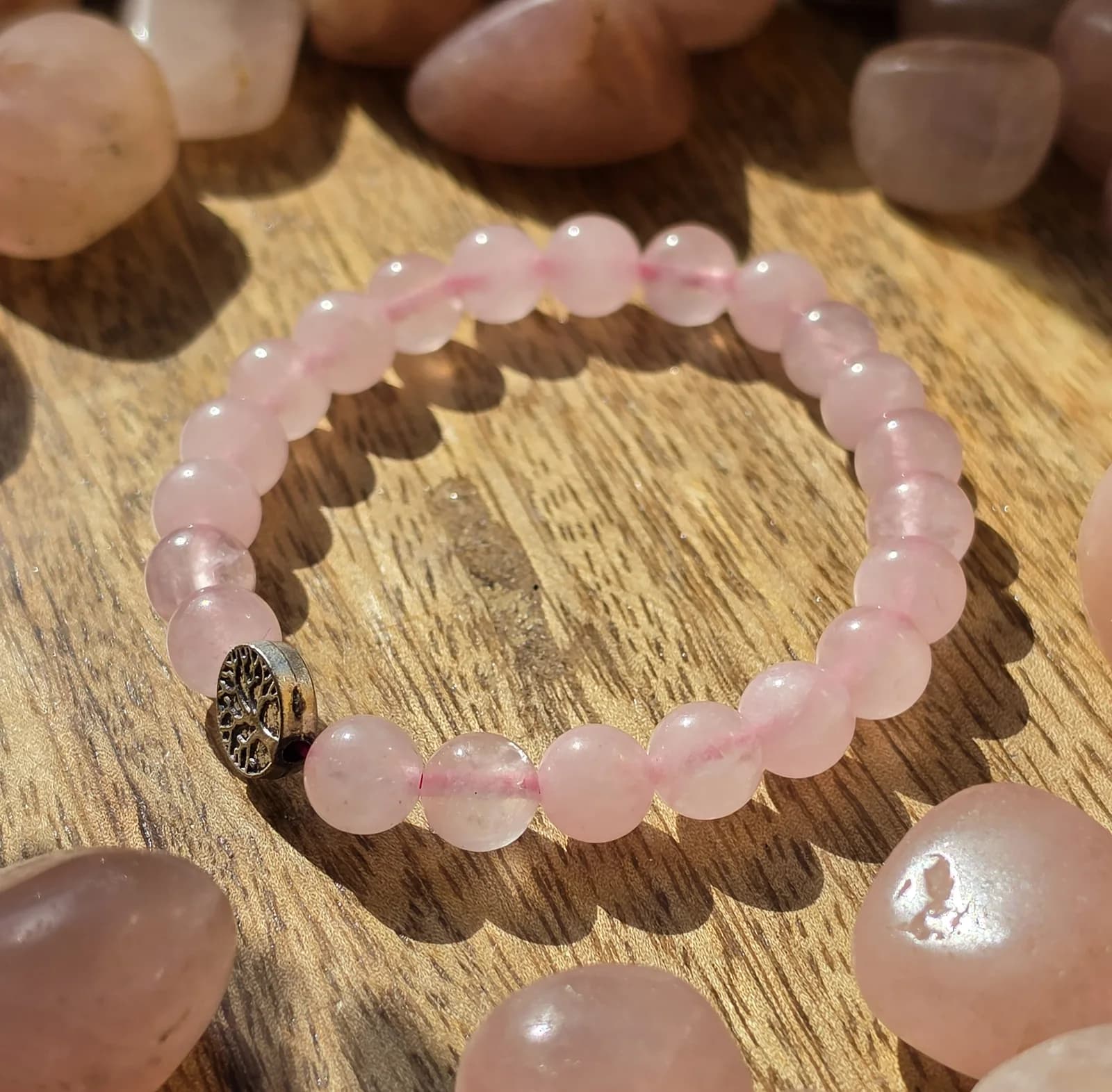 Rose Quartz 8 mm Bracelet, Sacred Divine