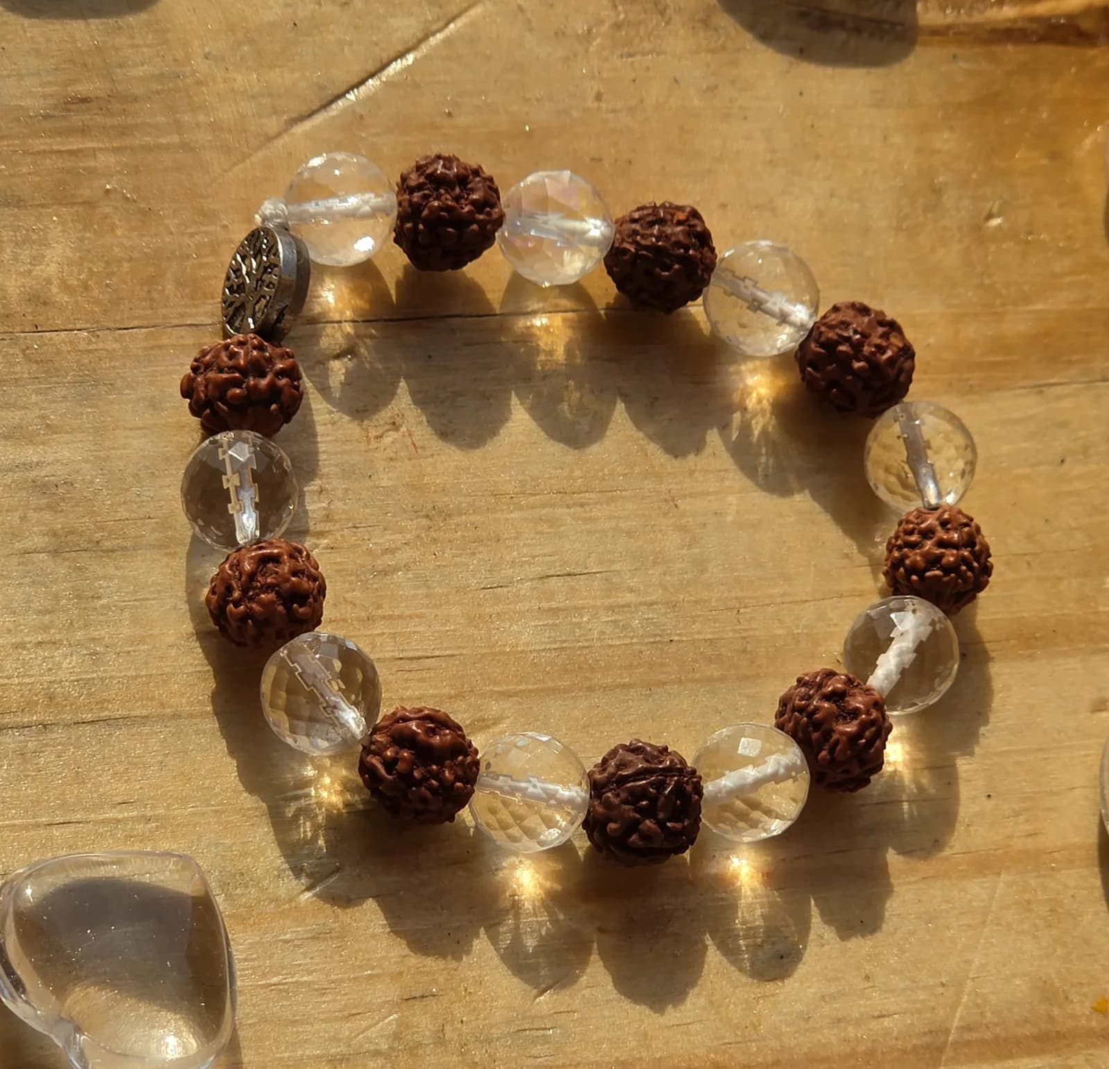 Rudraksh + Aura Quartz Bracelet, Sacred Divine