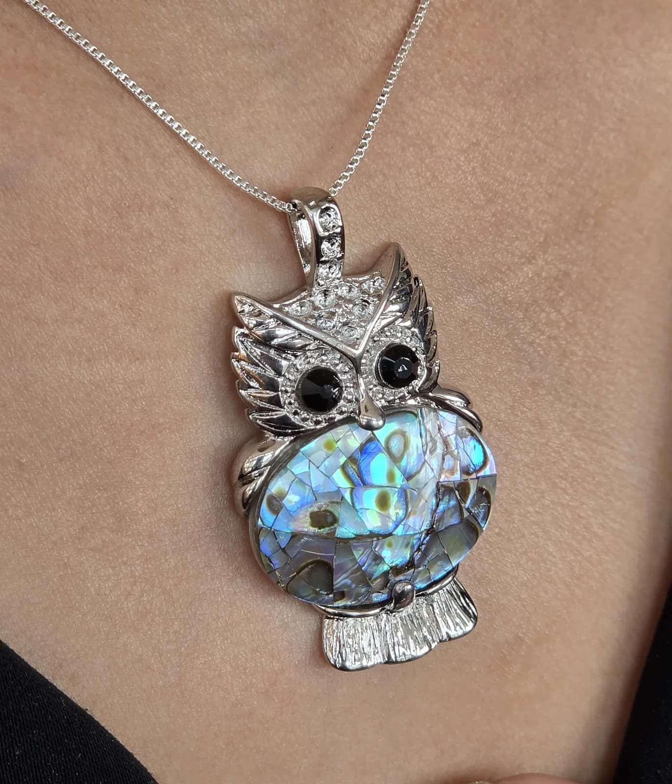 Abalone Owl Pendant, Sacred Divine