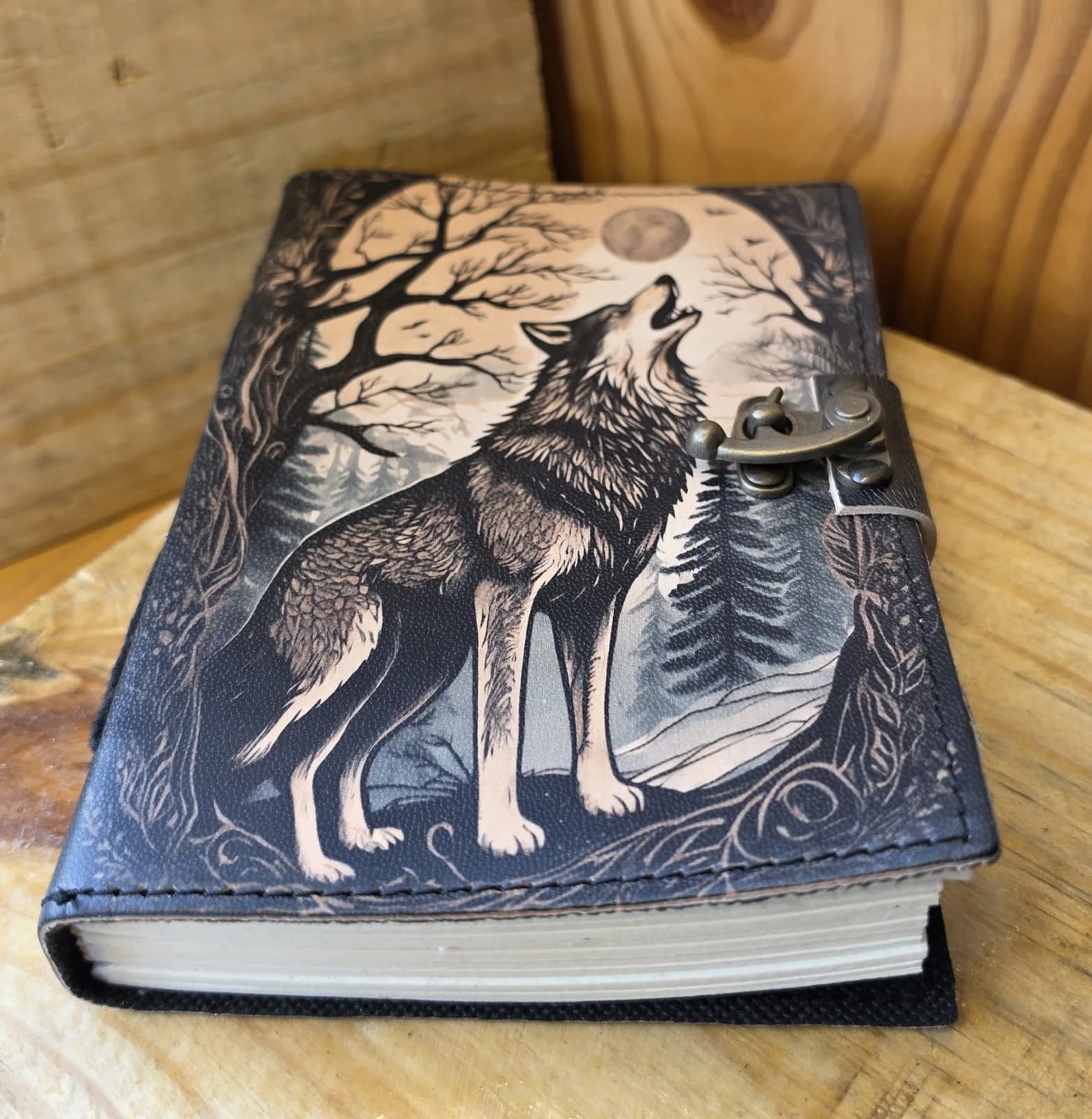 Howling Wolf Leather Journal, Sacred Divine
