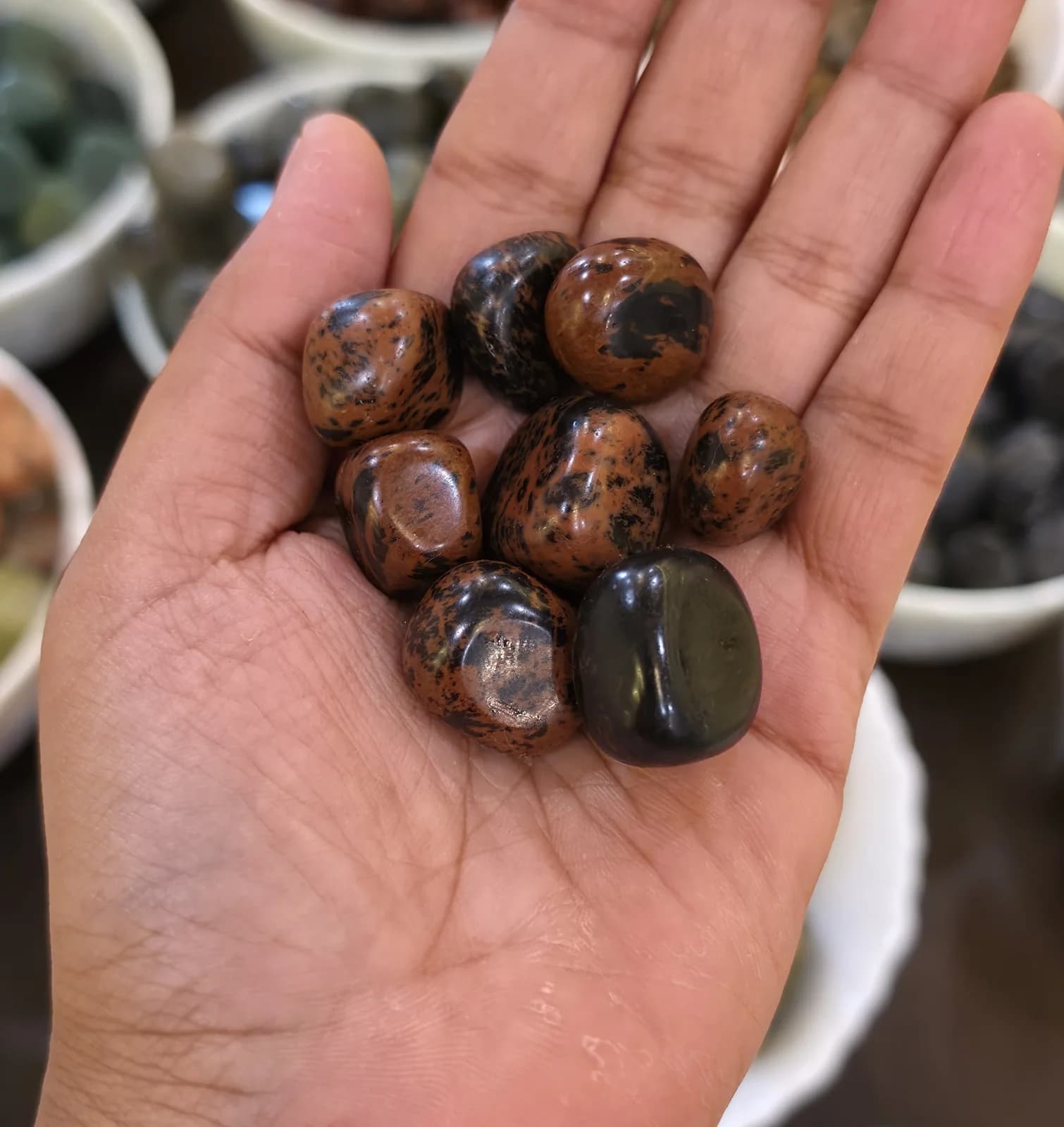 Mahogany Obsidian Tumbles, set of 7, Sacred Divine