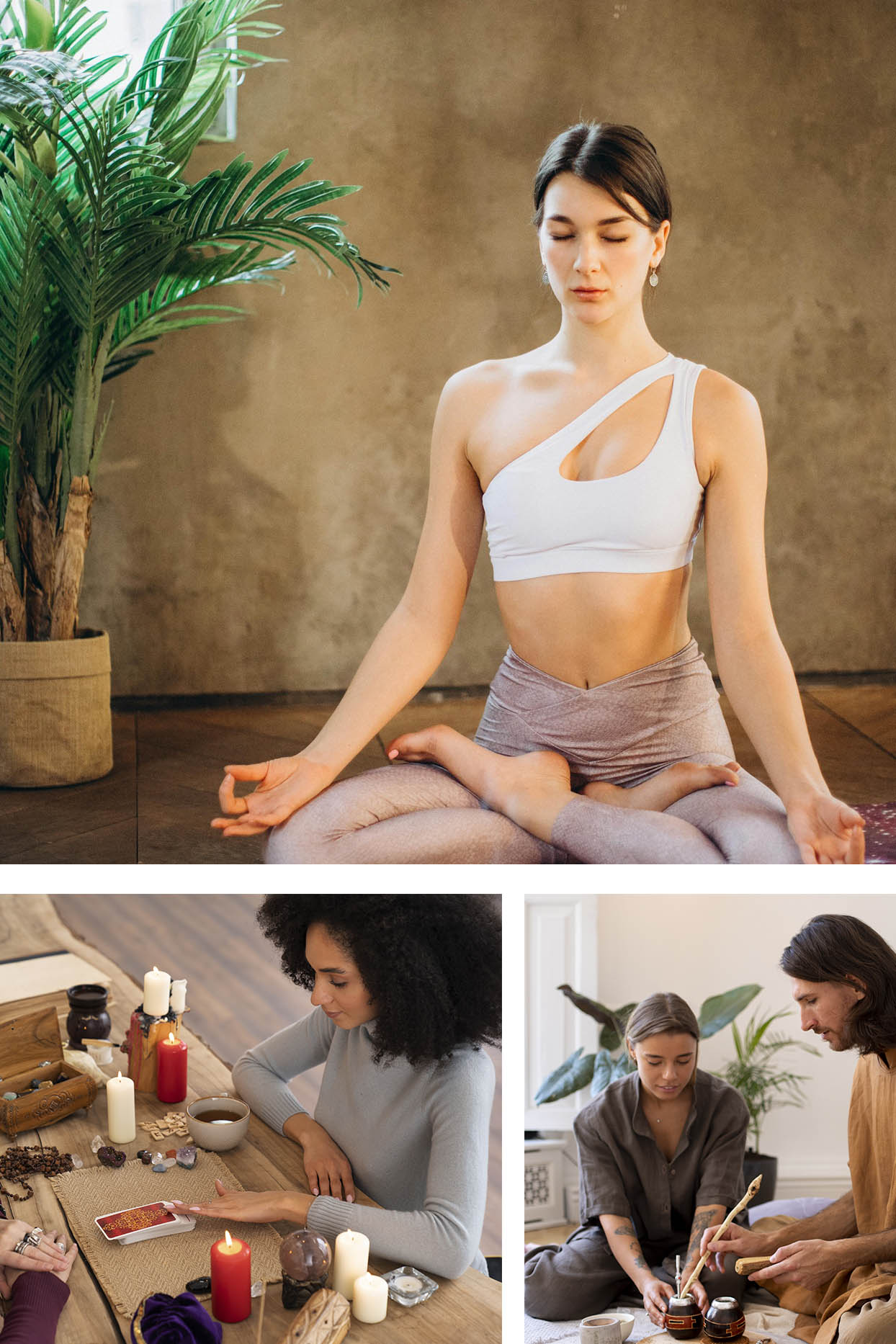 Woman meditating peacefully